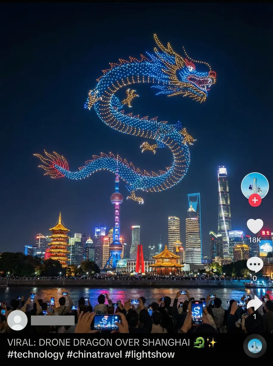 无人机灯光秀挑战 - 抖阴